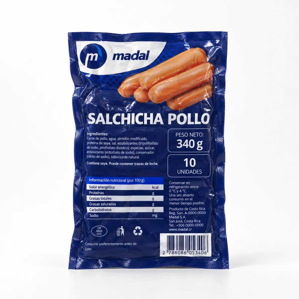 Salchicha de Pollo Madal 10u