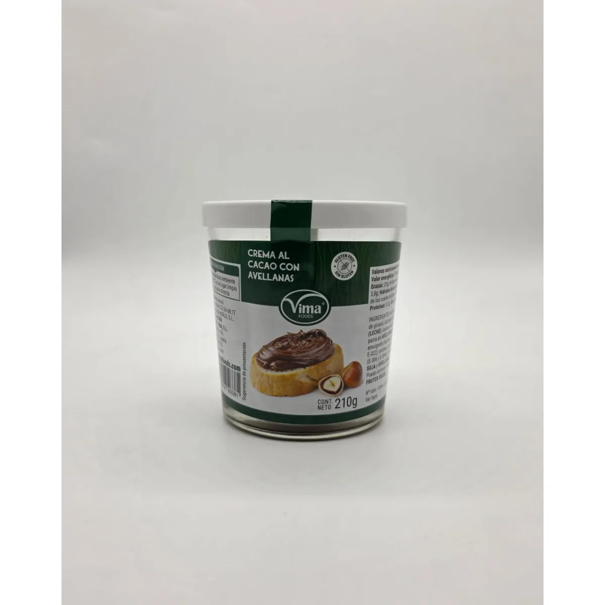 Crema de cacao con avellanas 210gr Vima