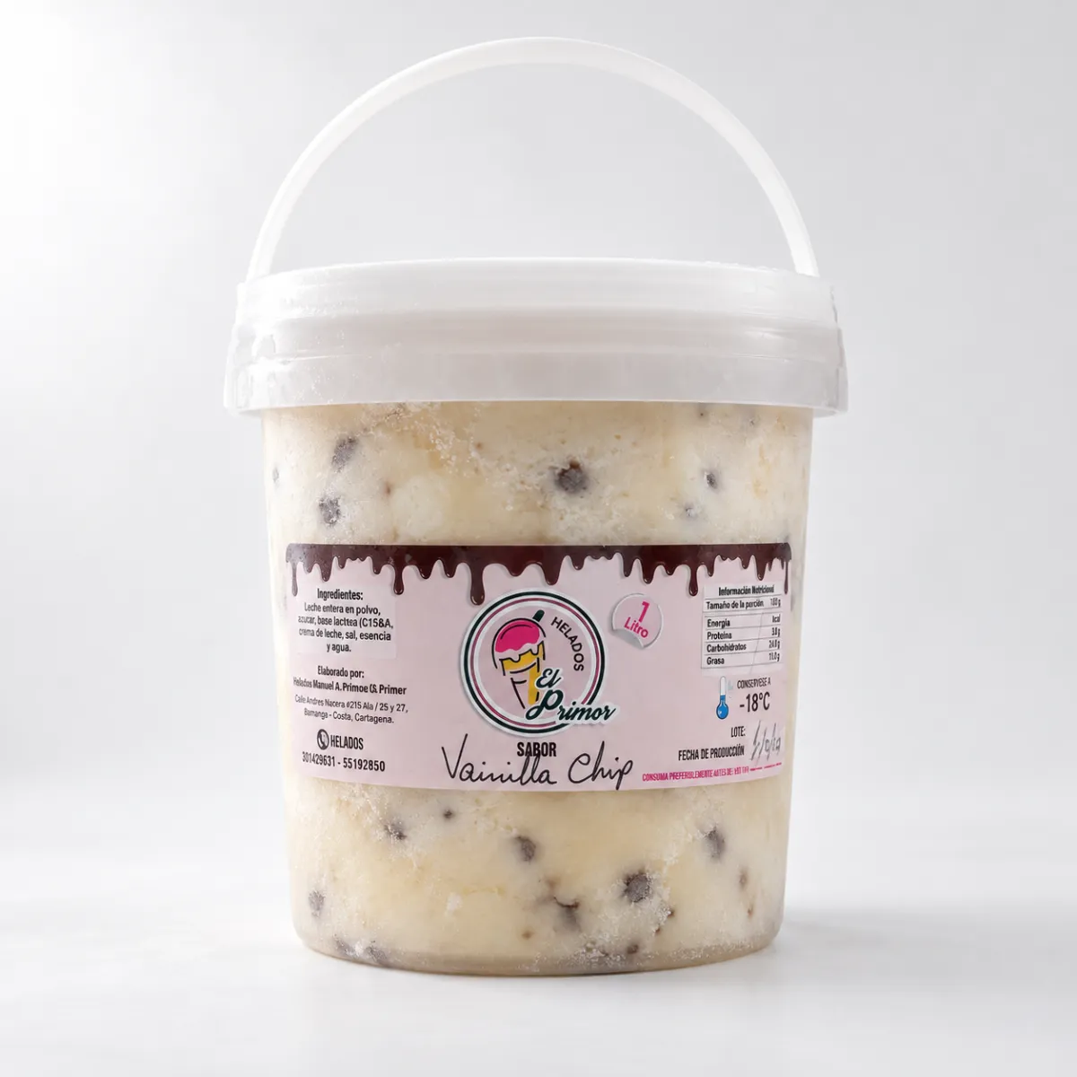 Helado de Vainilla Chip El Primor 1 L