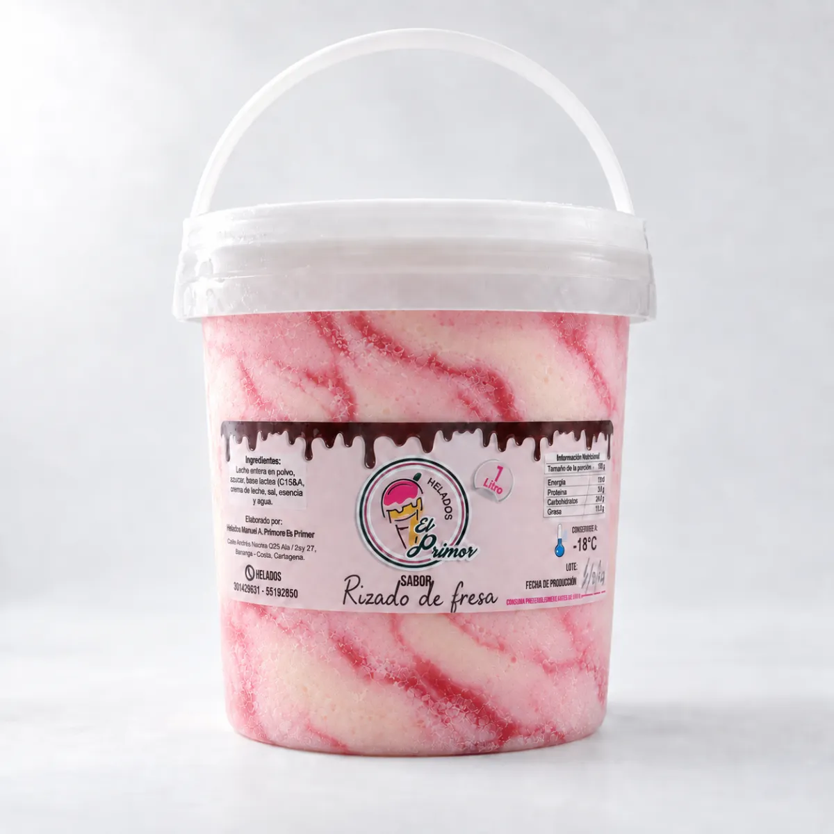 Helado Rizado de Fresa y Chocolate El Primor 1 L