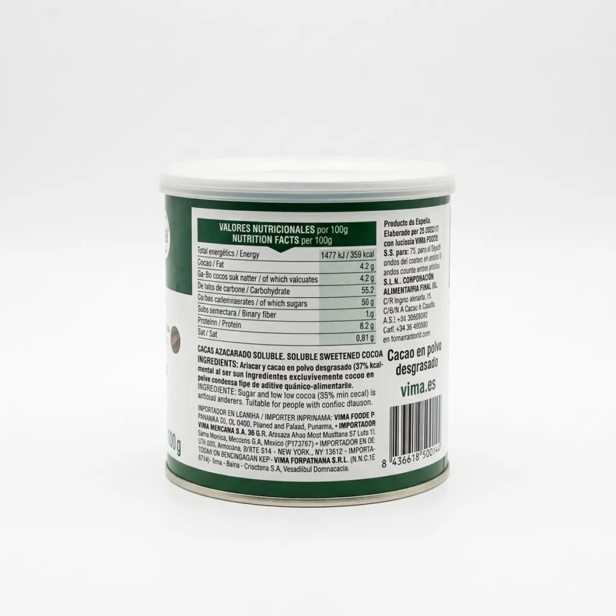 Cacao Soluble en Polvo 500g Vima — imagen 2