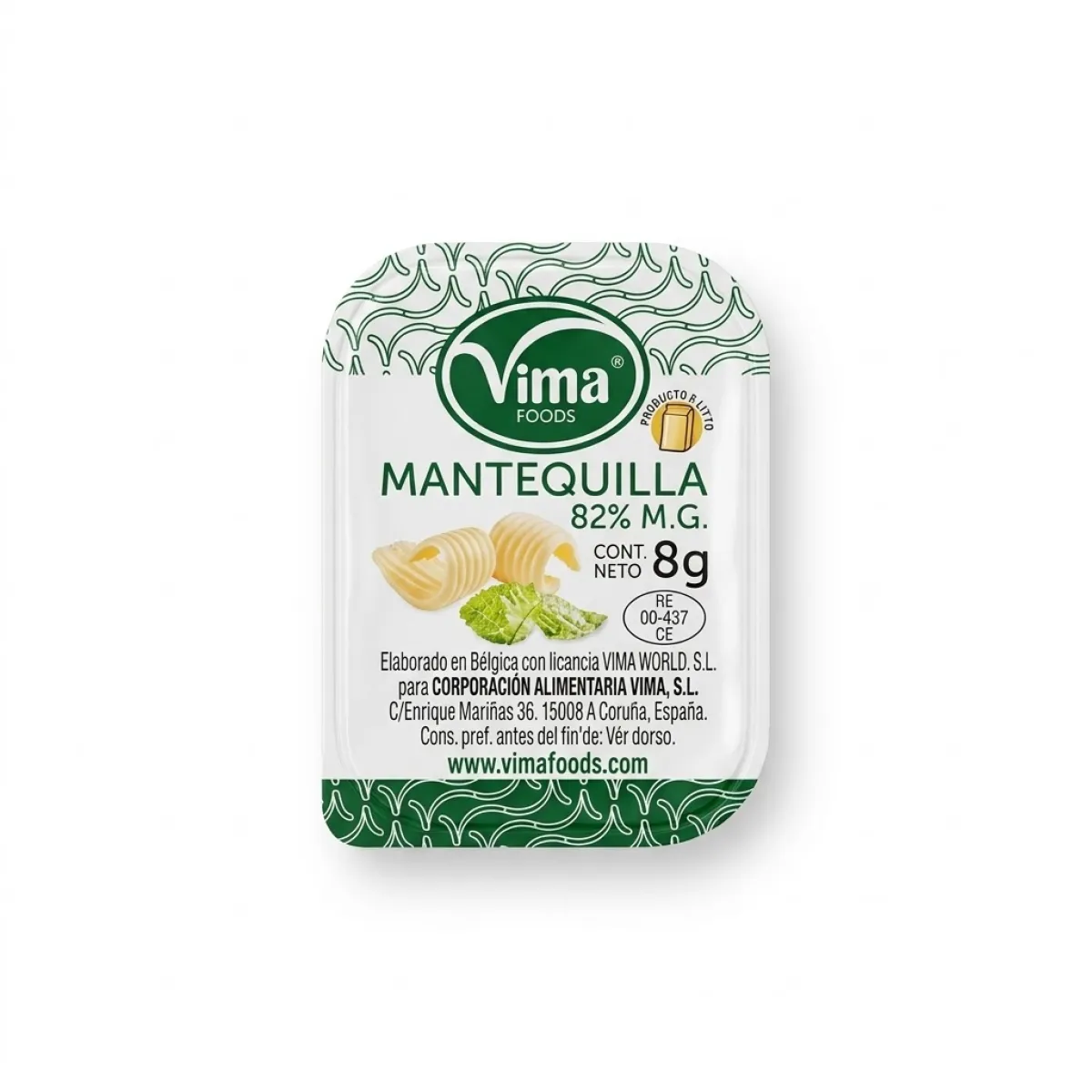 Mini Dosis de Mantequilla sin sal 8g Vima
