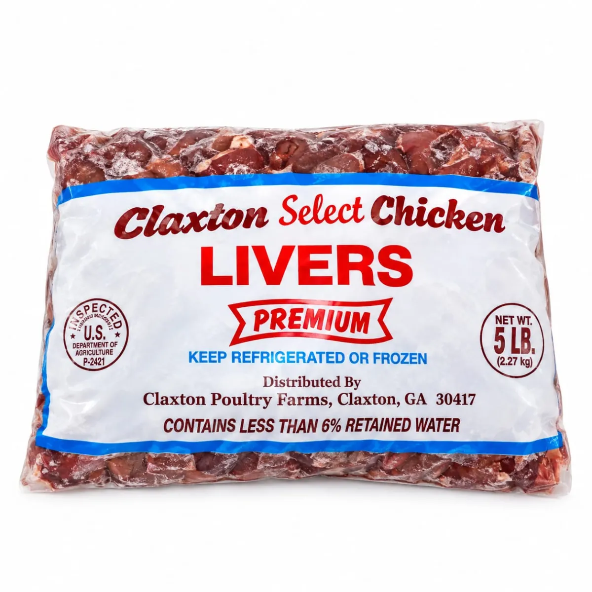 Hígado de pollo Claxton  Premium 5lb